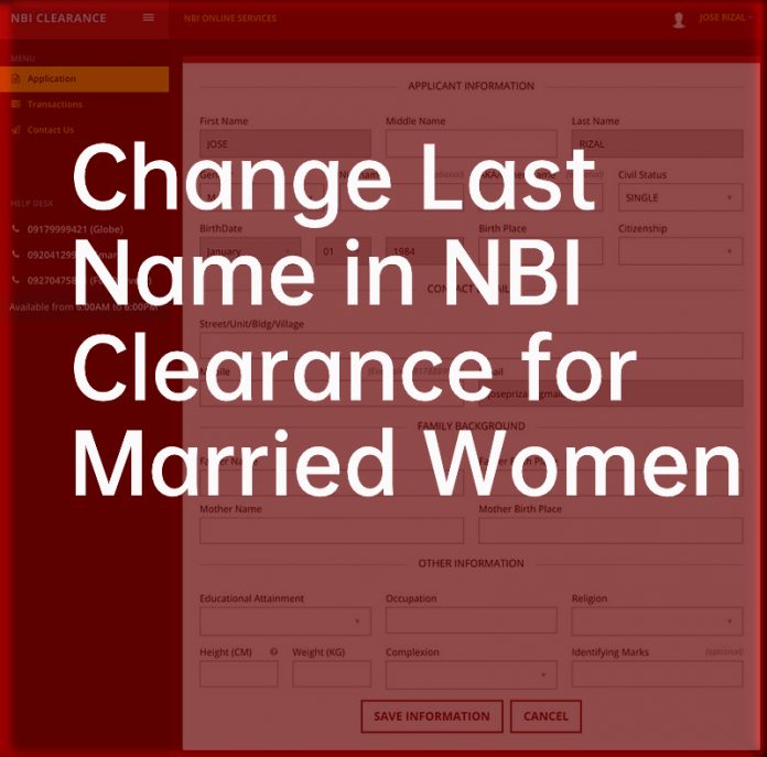 Change Last Name in NBI Clearance for Married Women